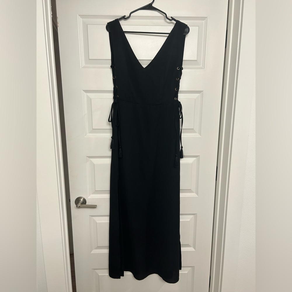NWT Symphony black Gold Accents Maxi dress Size S